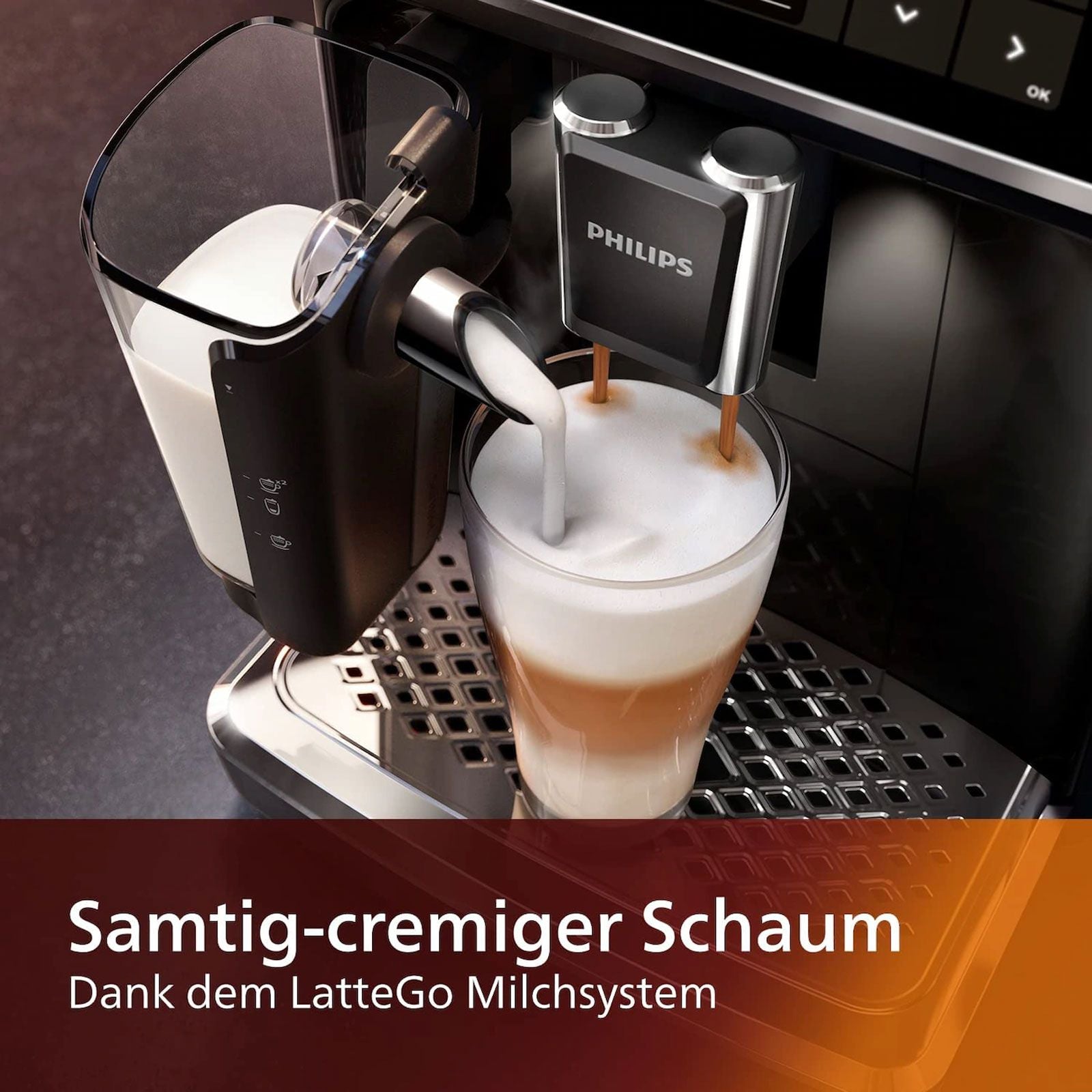 PHILIPS Series 5500 EP5541/50 Kaffeevollautomat, Espressomaschine, 1,8 l, Ka Espressomaschine Schwarz