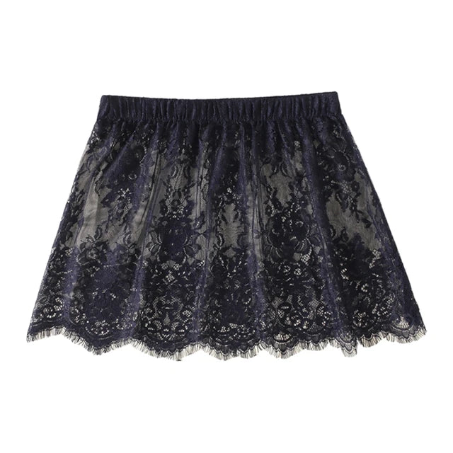 Floral Mesh Lace False Hem Sweater Extender Hollow Out Fake Top Hem Sweet Fake Hem Detachable Shirt Decorative Parts