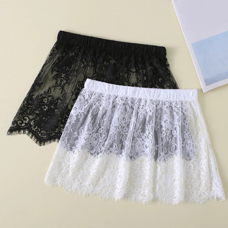 Floral Mesh Lace False Hem Sweater Extender Hollow Out Fake Top Hem Sweet Fake Hem Detachable Shirt Decorative Parts