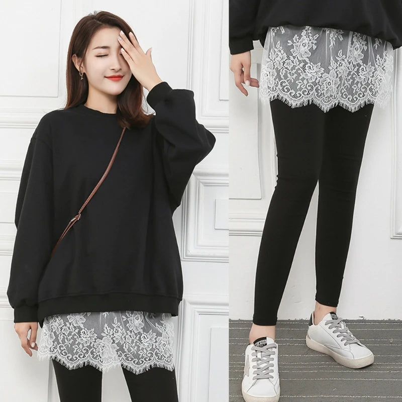 Floral Mesh Lace False Hem Sweater Extender Hollow Out Fake Top Hem Sweet Fake Hem Detachable Shirt Decorative Parts