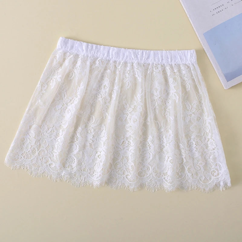 Floral Mesh Lace False Hem Sweater Extender Hollow Out Fake Top Hem Sweet Fake Hem Detachable Shirt Decorative Parts