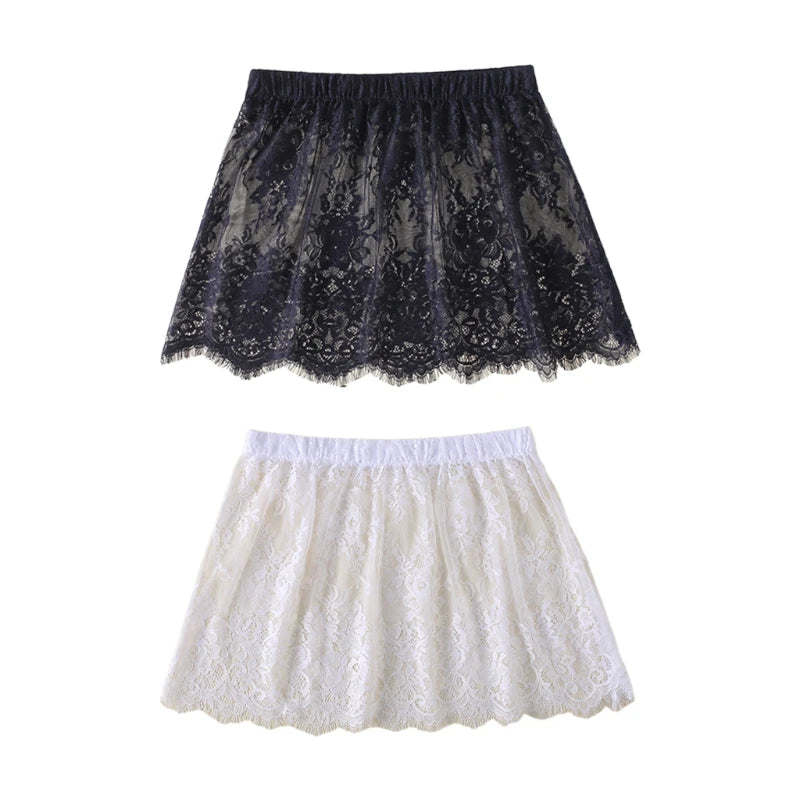 Floral Mesh Lace False Hem Sweater Extender Hollow Out Fake Top Hem Sweet Fake Hem Detachable Shirt Decorative Parts
