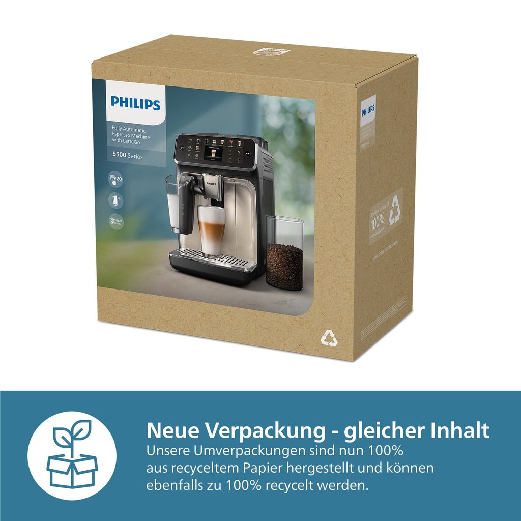 Philips Kaffeevollautomat EP3347/90 3300 Series, 6 Getränke (heiß oder eisgekühlt), LatteGo-Milchsystem, SilentBrew Technologie, Chrom-Schwarz