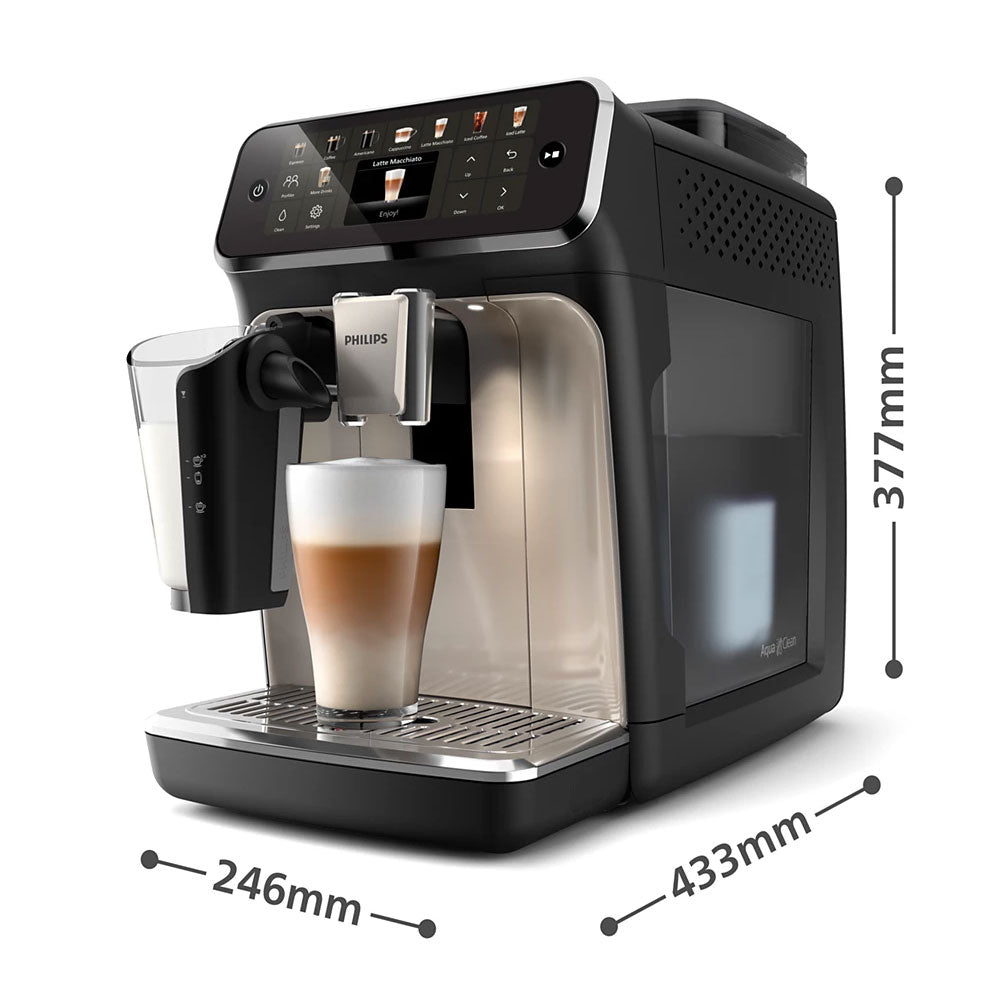 Philips Kaffeevollautomat EP3347/90 3300 Series, 6 Getränke (heiß oder eisgekühlt), LatteGo-Milchsystem, SilentBrew Technologie, Chrom-Schwarz