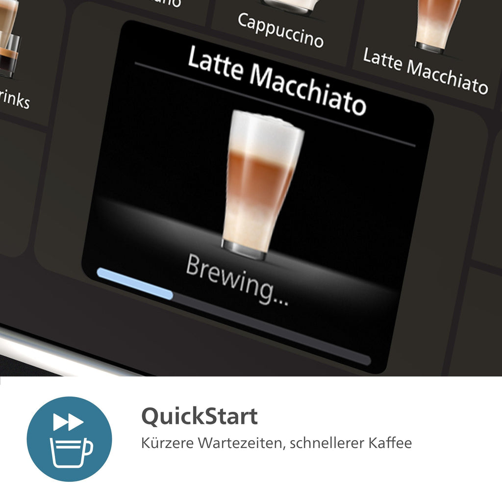 Philips Kaffeevollautomat EP3347/90 3300 Series, 6 Getränke (heiß oder eisgekühlt), LatteGo-Milchsystem, SilentBrew Technologie, Chrom-Schwarz