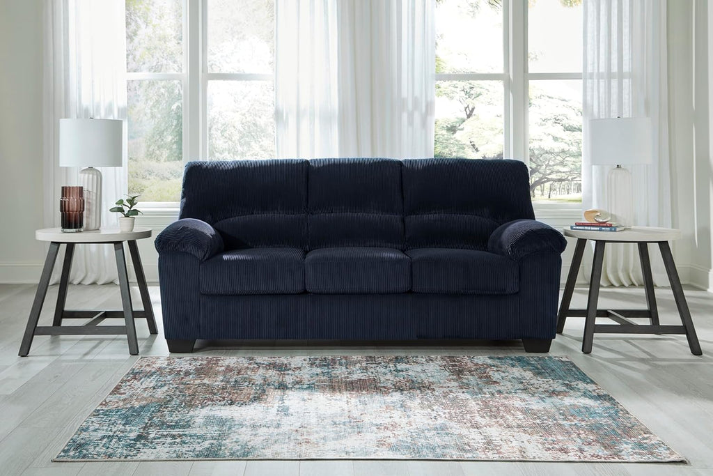 Signature Design by Ashley SimpleJoy Contemporary Sofa for Living Room, Blue