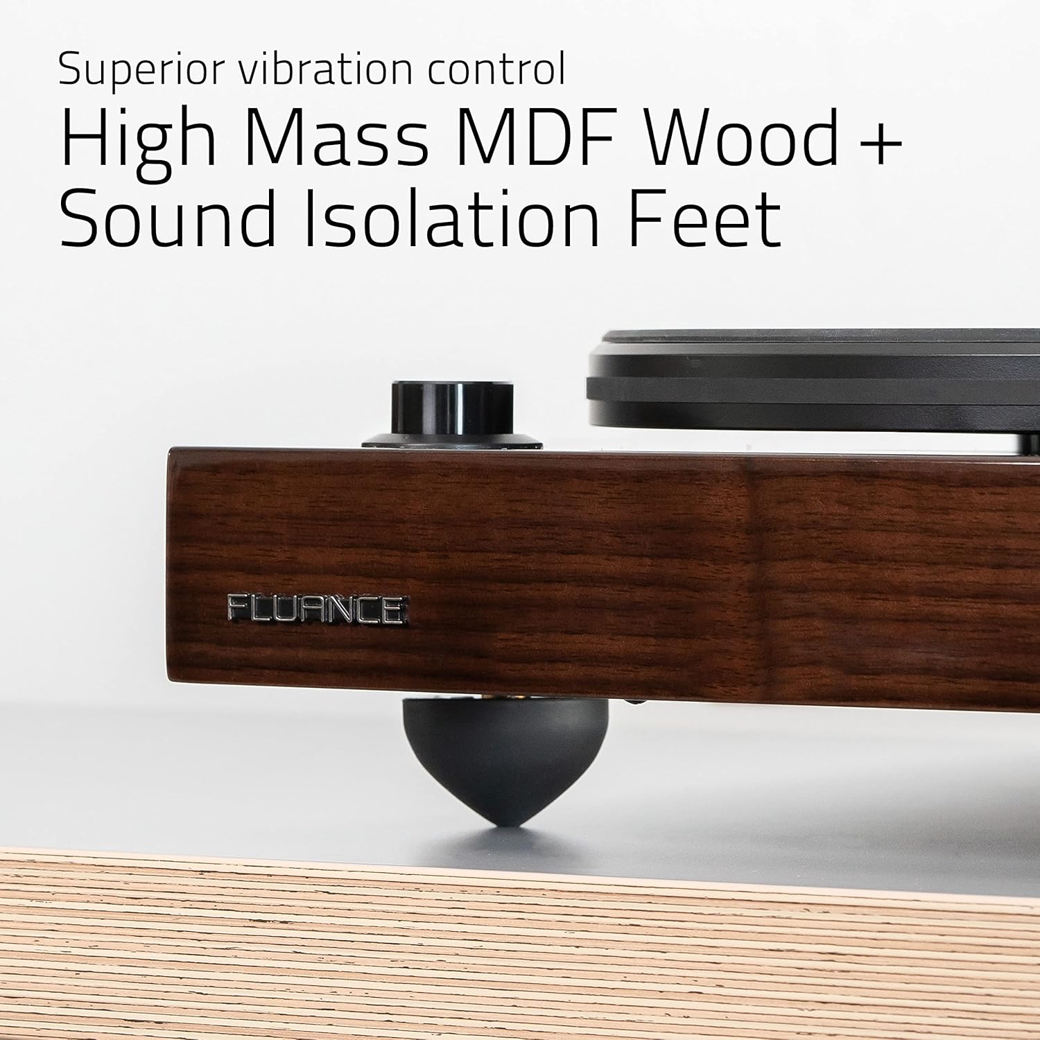 Fluance RT82 Reference High Fidelity Vinyl Turntable Record Player with Ortofon OM10 Cartridge, Speed Control Motor, High Mass MDF Wood Plinth, Vibration Isolation Feet - Piano Black