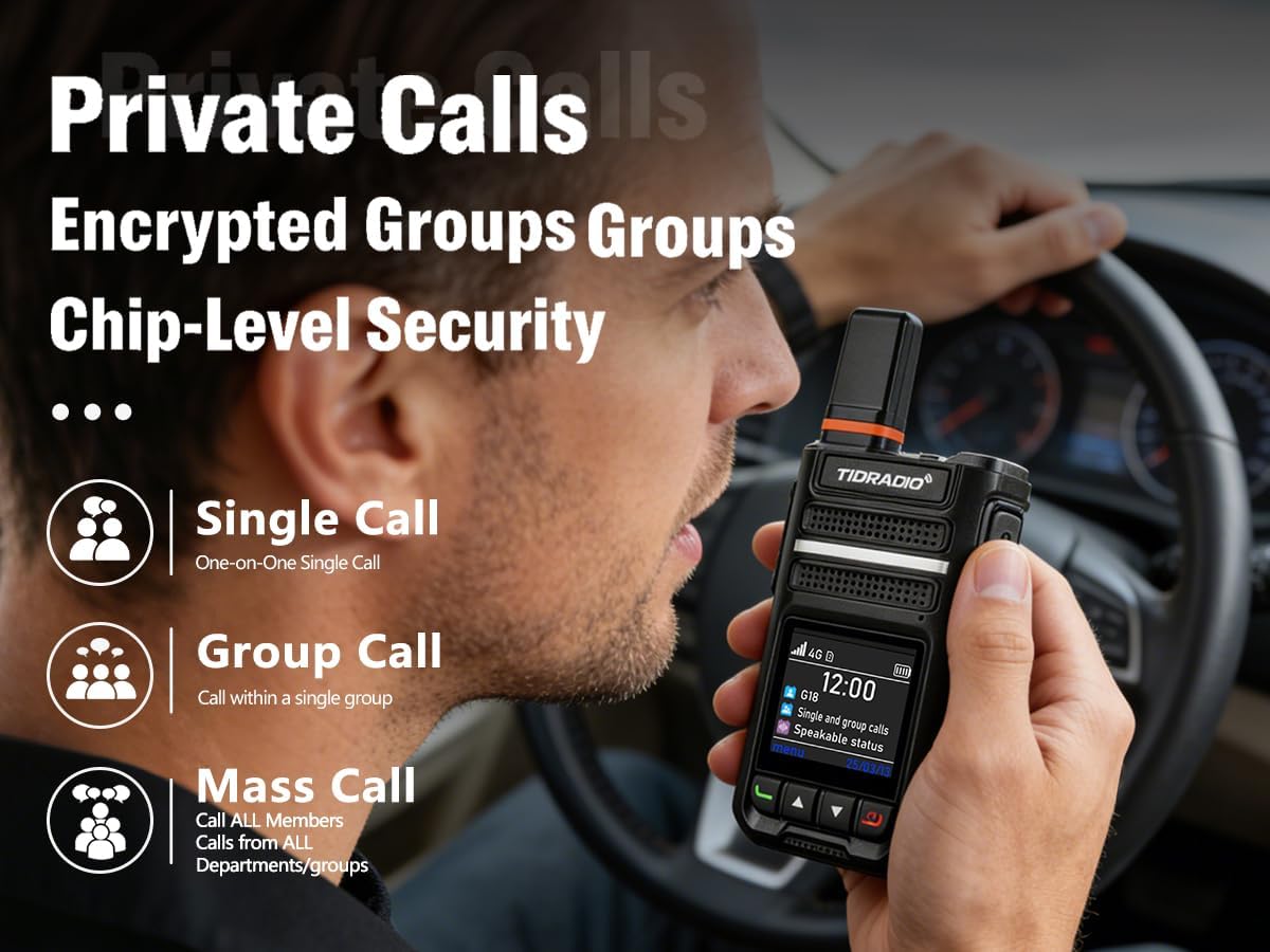 TIDRADIO Rapid Global Walkie Talkies Unlimited Range, TD-G18 PoC Radios Long Range, 4G LTE Nationwide PTT Two Way Radios Long Distance 6000+Miles for Family Logistics Company-2pcs with SIM Card
