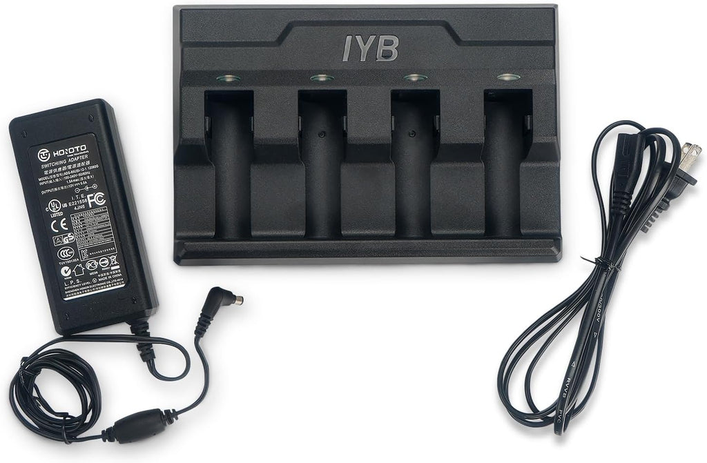 4-Slot Battery Charger SAC3600-4001CR for Zebra Barcode Scanners DS3678, DS3600, LI3678, LI3600, LS3678, LS3600 - Power Adapter Included, BTRY-36IAB0E-00 & 82-166537-01 Compatible