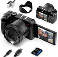 ORDRO 5K Digital Cameras for Photography -Auto Focus 80MP Video Cameras for YouTube, 18X Zoom Travel Camera with 180° Flip Screen, 2 Batteries, Lens Hood & 32GB Card
