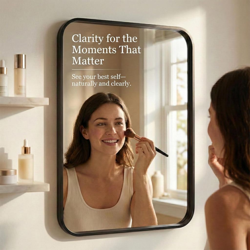 2-Pack 24x36 Inch Matte Black Bathroom Vanity Mirrors | Flush Mount Deep Set Metal Wall Mirror for Over Sink | HD Shatterproof Glass, Rustproof