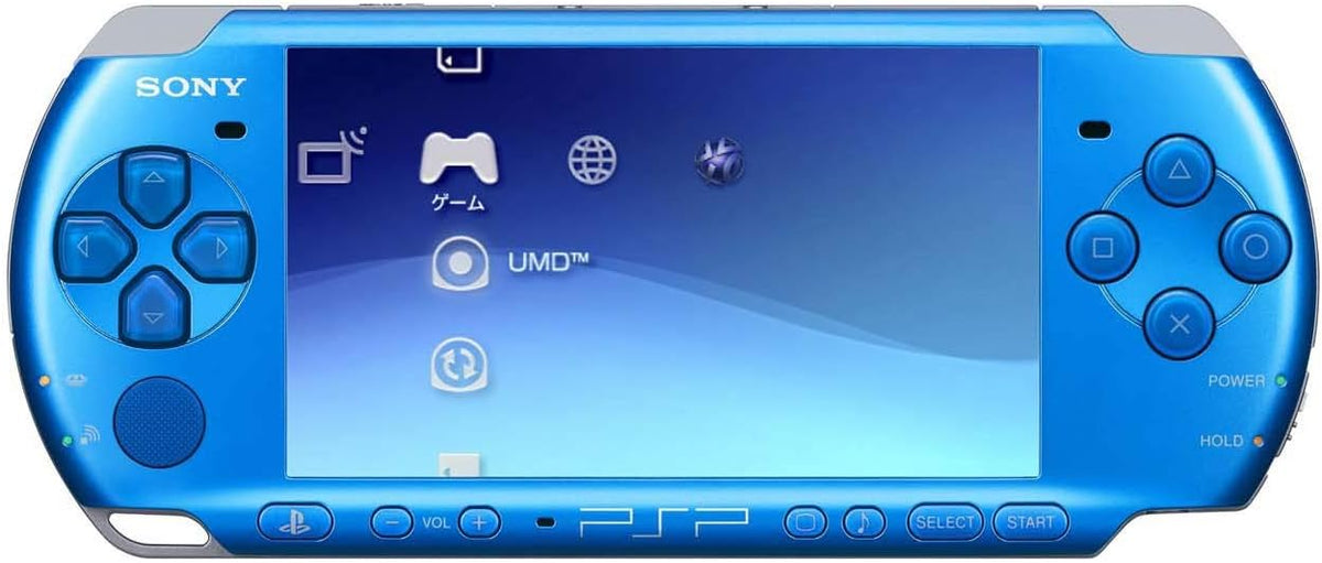 Sony PSP Slim and Lite 3000 Series Handheld Gaming Console with 2 Batteries (Blue)(Renewed)