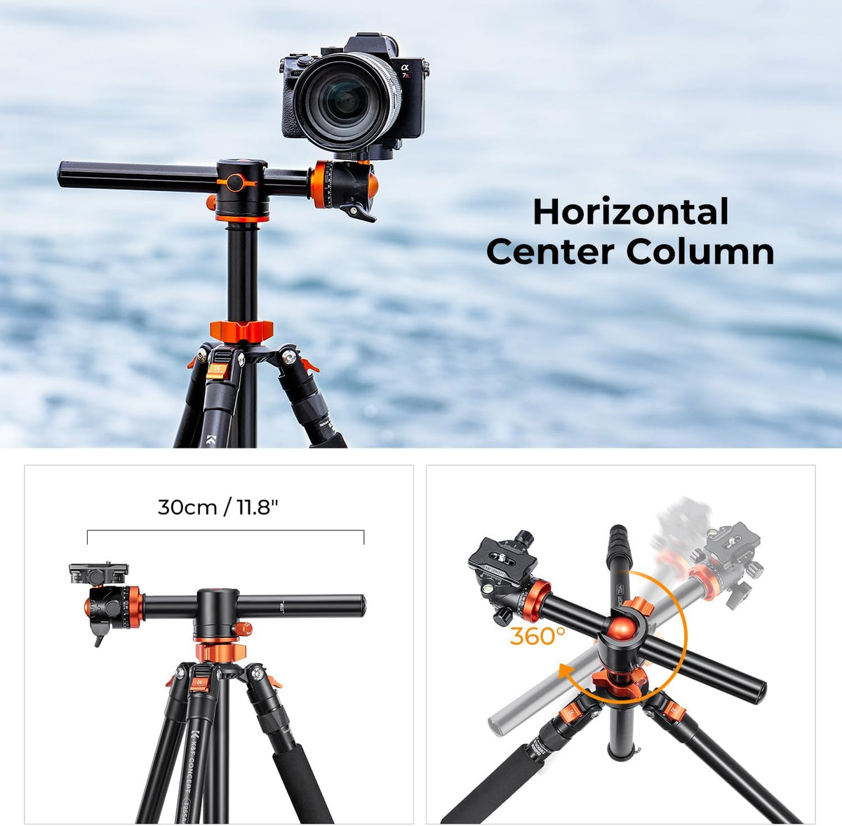 K&F Concept 67 inch Camera Tripod Horizontal Aluminum Tripods Portable Monopod with 360 Degree Ball Head Quick Release Plate for DSLR Cameras T255A4+BH-28L (TM2515T1)