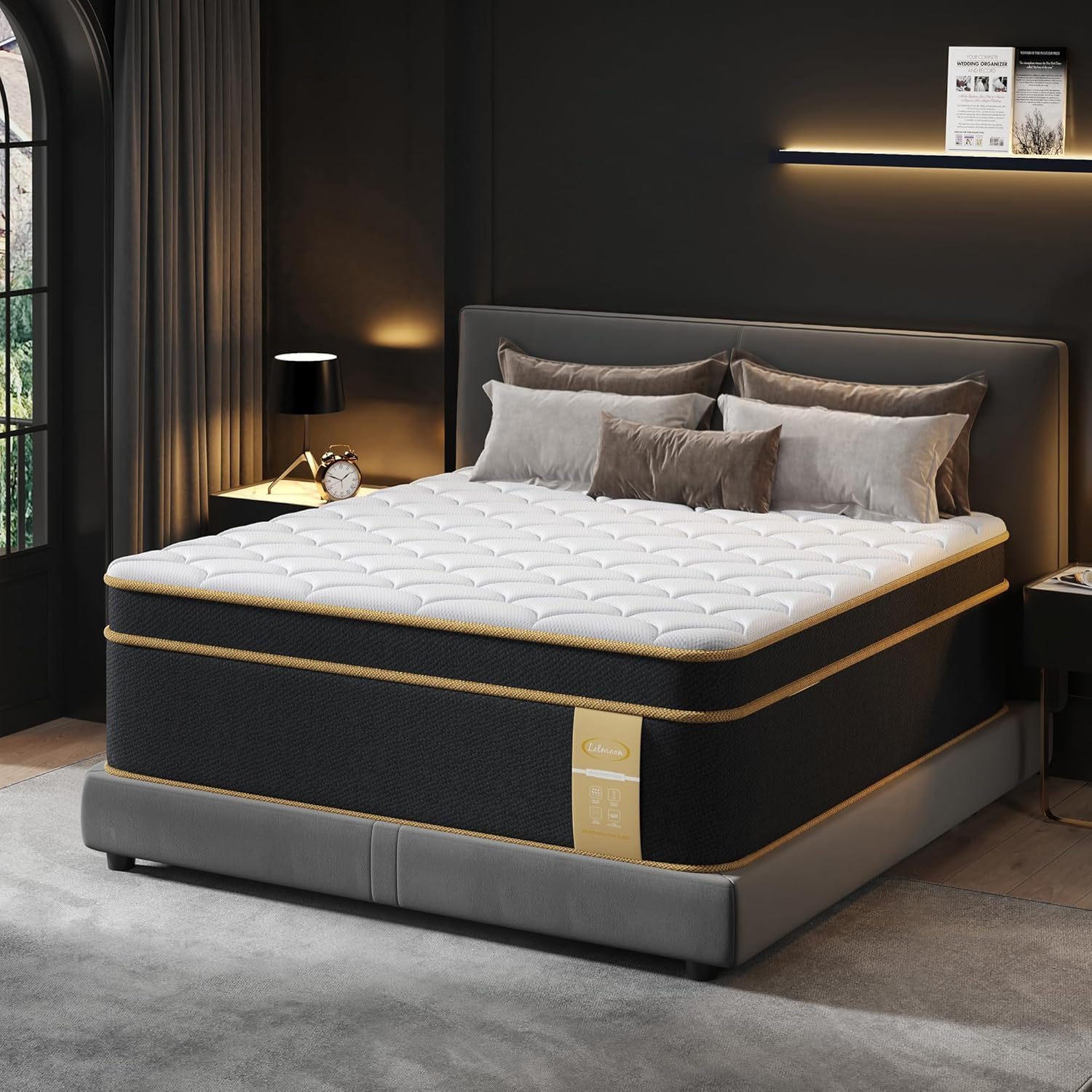 LETMOON King Size Mattress New Version, 12 Inch Gel Memory Foam Hybrid Mattress King Bed in a Box, Pressure & Pain Relief, Individual Pocket Spring, Edge Support, Medium Firm, CertiPUR-US