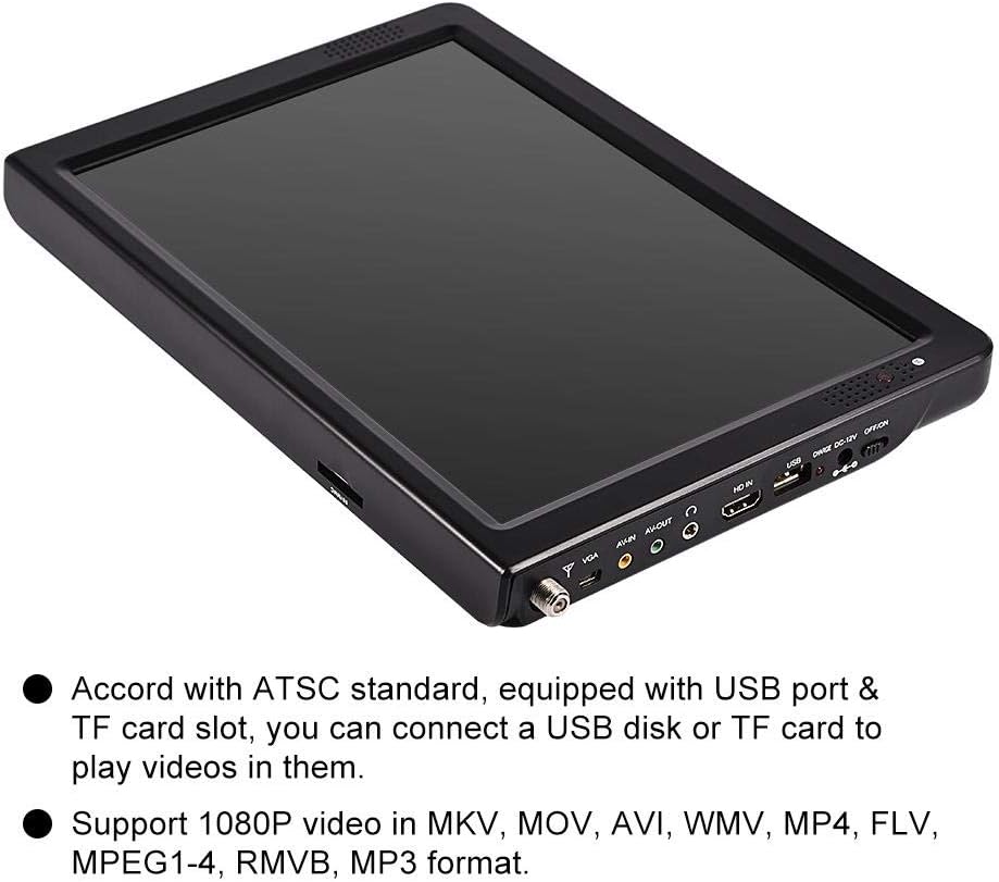 Pomya 12 inch Digital Television ATSC Portable TV 1080P HD HDMI Video Player for Home Car (US)