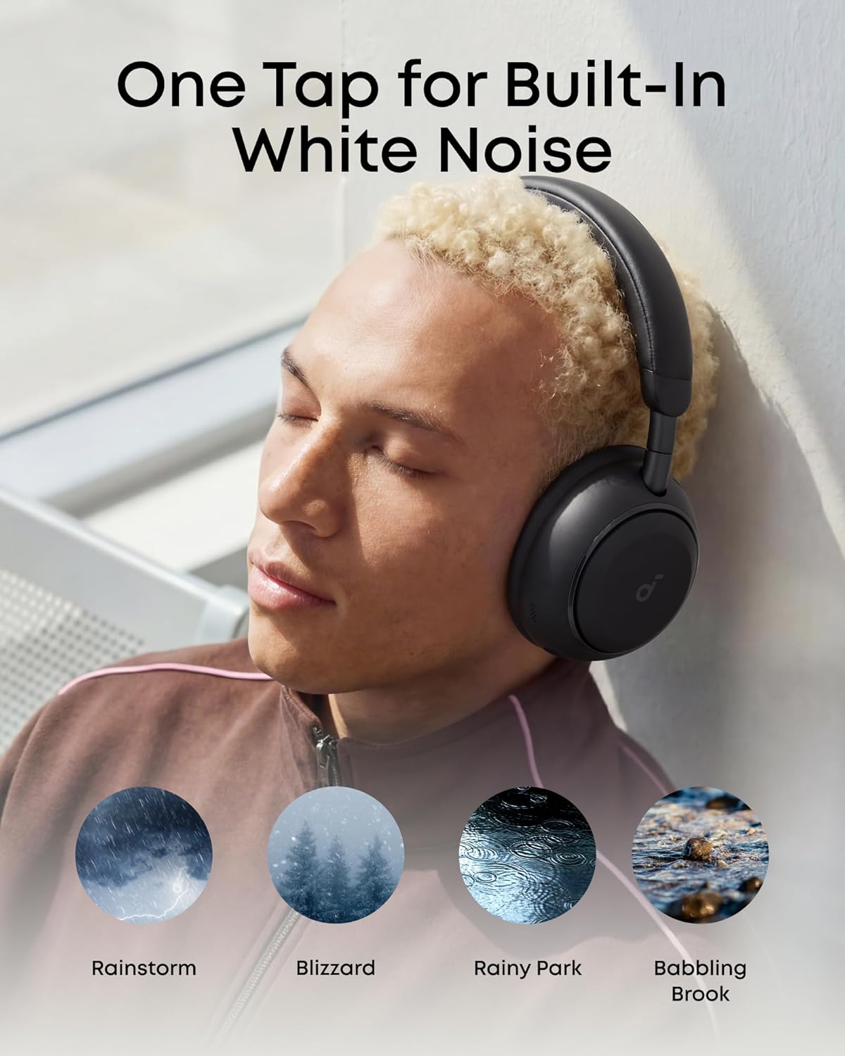Soundcore Space 2 by Anker, Active Noise Cancelling Headphones with Protective Case, Comfortable Fit, 50H Playtime, LDAC Hi-Res Wireless Audio, Dual Connection, Clear Calls, Bluetooth 6.1, Nap Mode