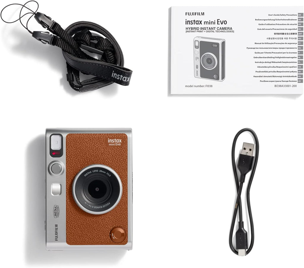 Fujifilm Instax Mini EVO Instant Camera - Brown