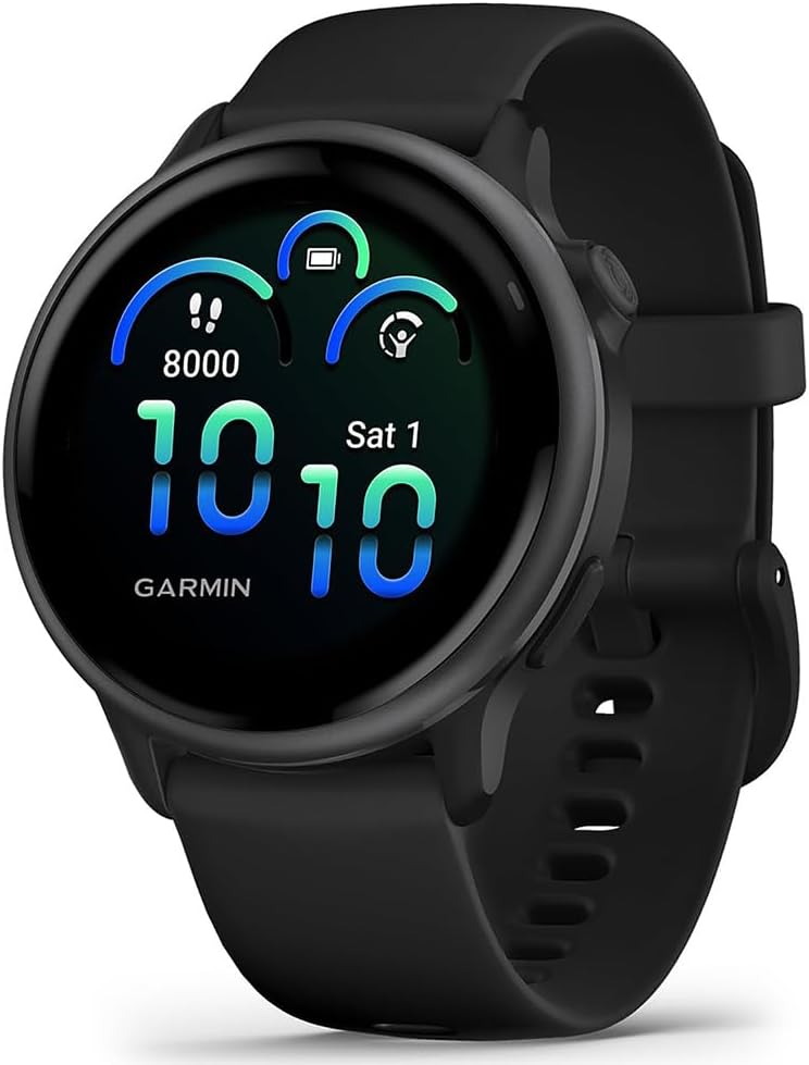 Garmin 010-02985-00 VIVOACTIVE 6 Health and Fitness GPS Smartwatch Black with Silicone Band Bundle with Deco Essentials Nylon Elastic Bands 3 Pack, Dust Cover 3 Pack and Screen Protector 2 Pack