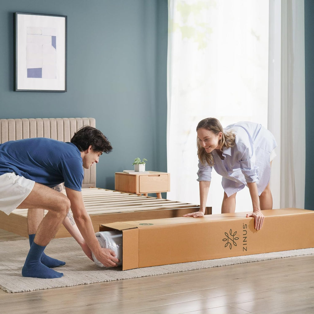 Zinus 8 Inch Green Tea Cooling Memory Foam Mattress New Version, Full, Fiberglass Free, Medium Firmness, Cooling Gel Foam, Certified Safe Foams & Fabric, Mattress in A Box