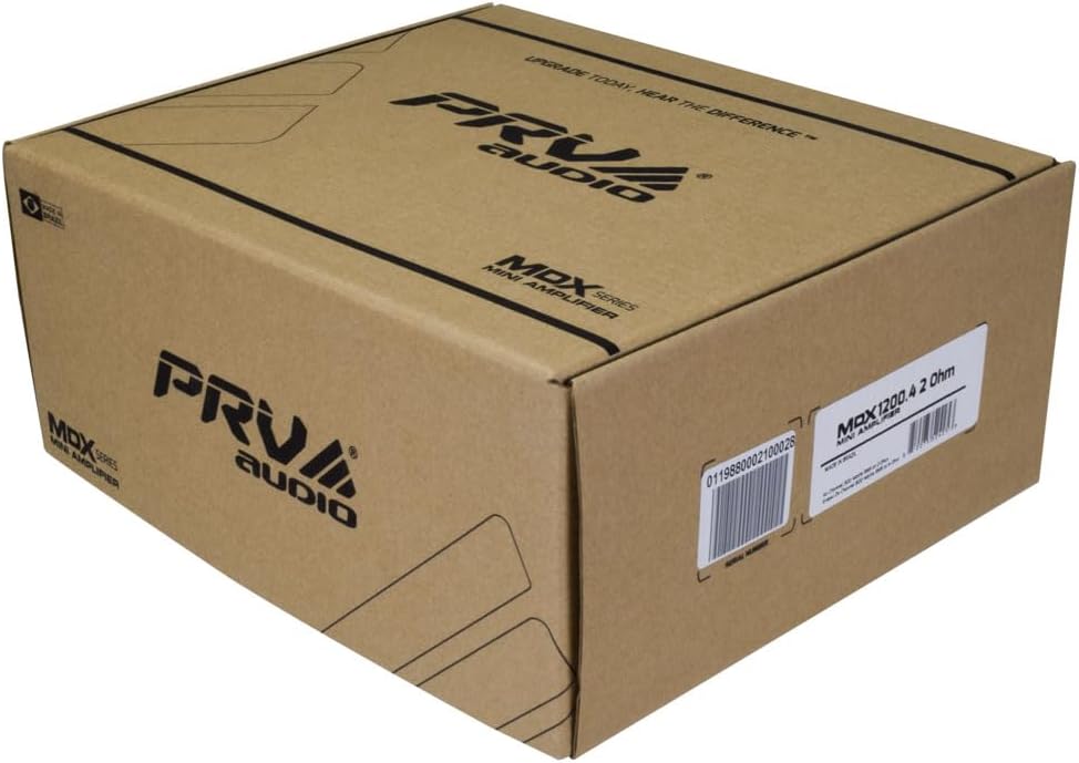 PRV Audio MDX1200.4 2 Ohm Mini 4 Channel Car Audio Amplifier 4 x 300 Watts RMS at 2 Ohm - 1200 Watt 12 Volts Bridgeable Amp for Powersports, Motorcycles, ATV, for High Power Stereo Speaker Systems