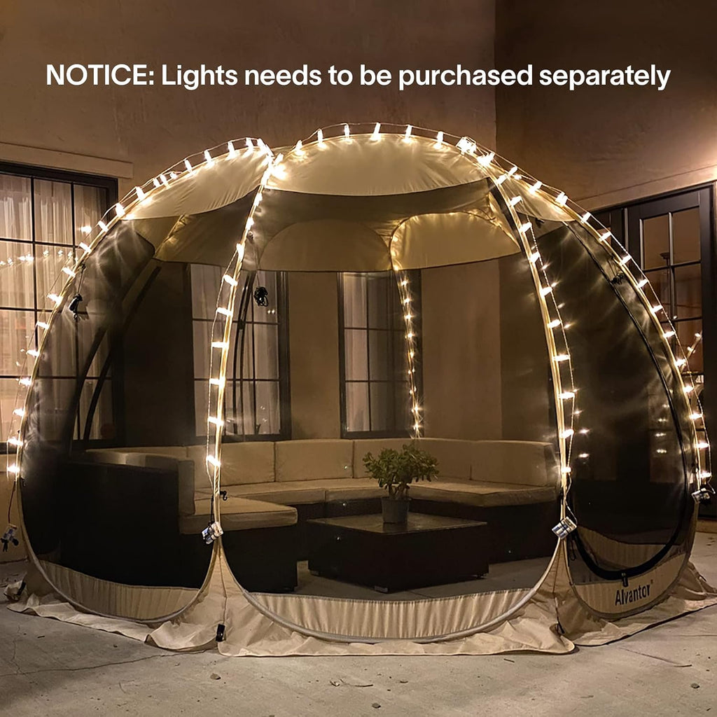 Alvantor Pop Up Screen House Tent, Instant Outdoor Gazebo with Mosquito Netting & UPF 50+ Sun Protection, Portable Canopy Shelter for Patio, Backyard, Camping (2-10 Person)