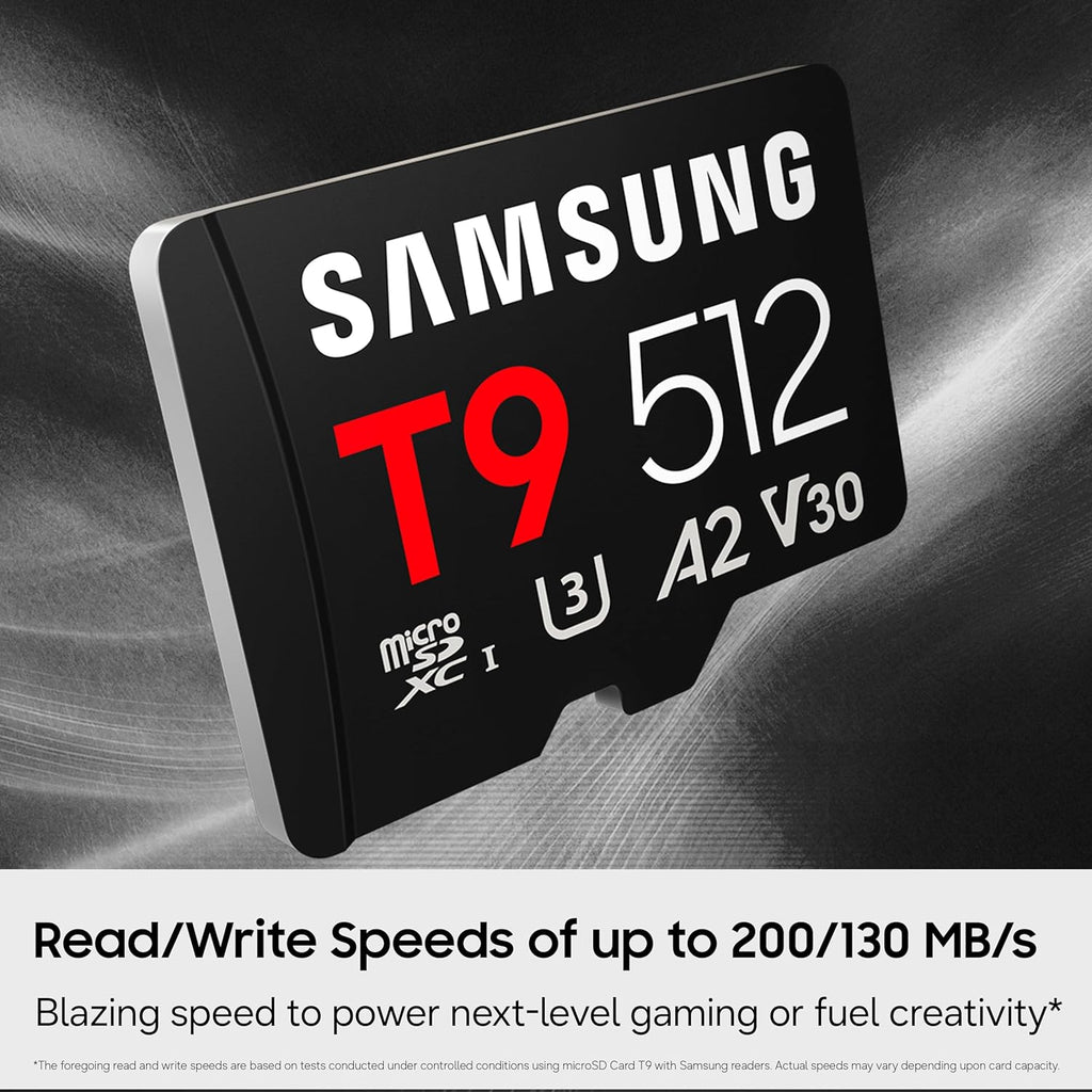 Samsung microSDXC T9 256GB, Read/Write Speeds Up to 200/130 MB/s, Made for Avid Gamers & Professional Creators (MB-MH256T/AM)