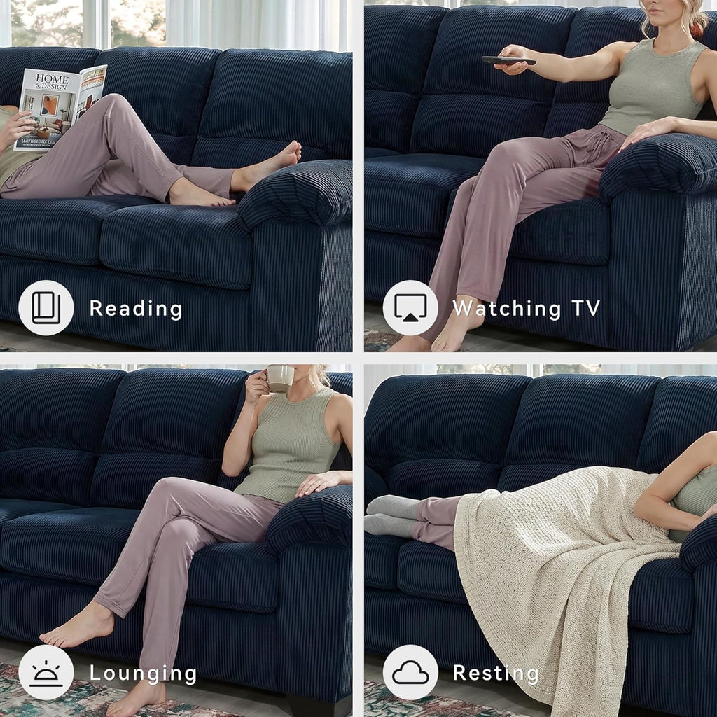 Signature Design by Ashley SimpleJoy Contemporary Sofa for Living Room, Blue