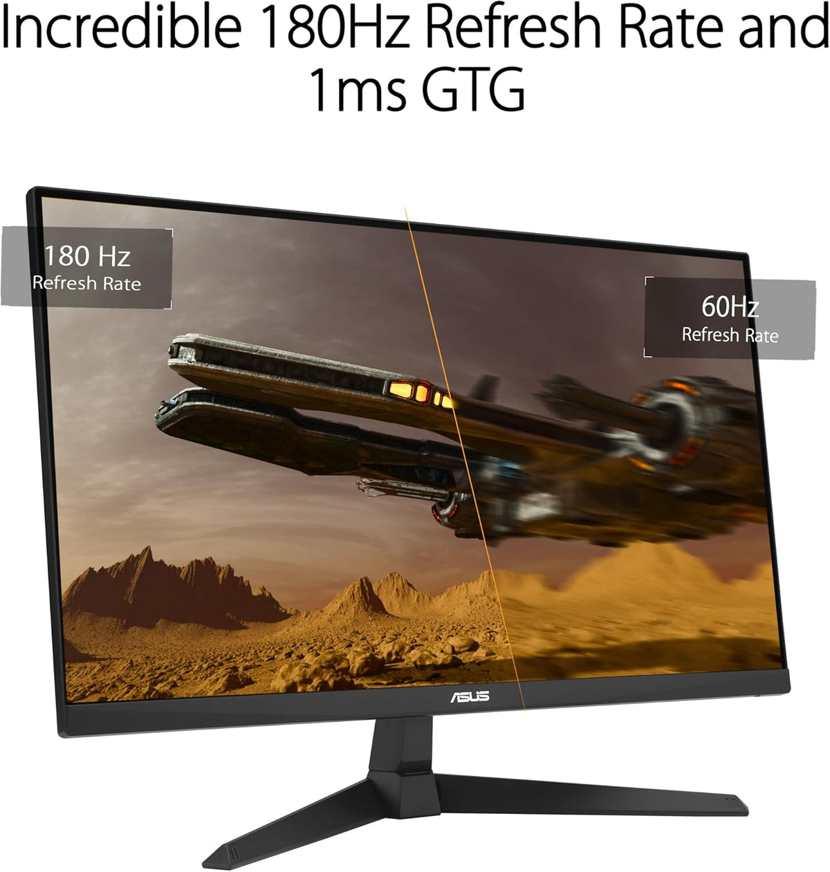 ASUS TUF Gaming 24” (23.8 inch viewable) 1080P Monitor (VG249Q3A) - Full HD, 180Hz, 1ms, Fast IPS, Extreme Low Motion Blur, FreeSync Premium, Speakers, DisplayPort, HDMI, Variable Overdrive, 99% sRGB