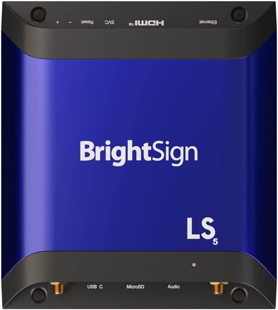 BrightSign LS445 digital signage media player, 4K UHD, HTML5, Ethernet, 64 GB, for commercial displays