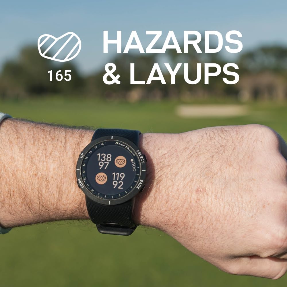 Shot Scope V5 GPS Watch, Shot Tracking, 36k+ Preloaded Courses, Full Course Maps, No Subscription (Black)