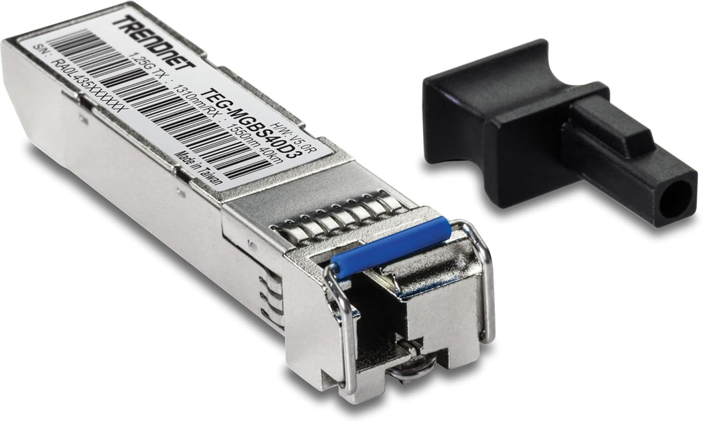 TRENDnet SFP to RJ45 Dual Wavelength Single-Mode LC Module, TEG-MGBS40D3, Must Pair with TEG-MGBS40D5 or a Compatible Module, Up to 40km(24.9 Miles),Standard SFP Slot Compatible,Lifetime Protection
