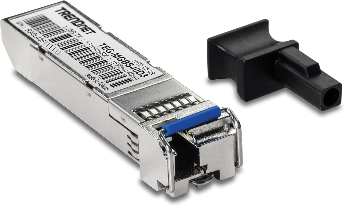 TRENDnet SFP to RJ45 Dual Wavelength Single-Mode LC Module, TEG-MGBS40D3, Must Pair with TEG-MGBS40D5 or a Compatible Module, Up to 40km(24.9 Miles),Standard SFP Slot Compatible,Lifetime Protection
