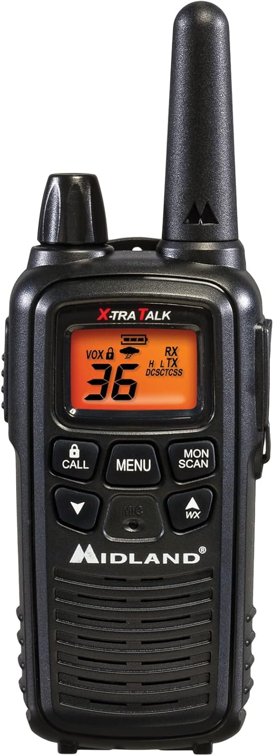 Midland LXT600VP3 36 Channel FRS Two-Way Radio - Up to 30 Mile Range Walkie Talkie - Black (Pack of 6)