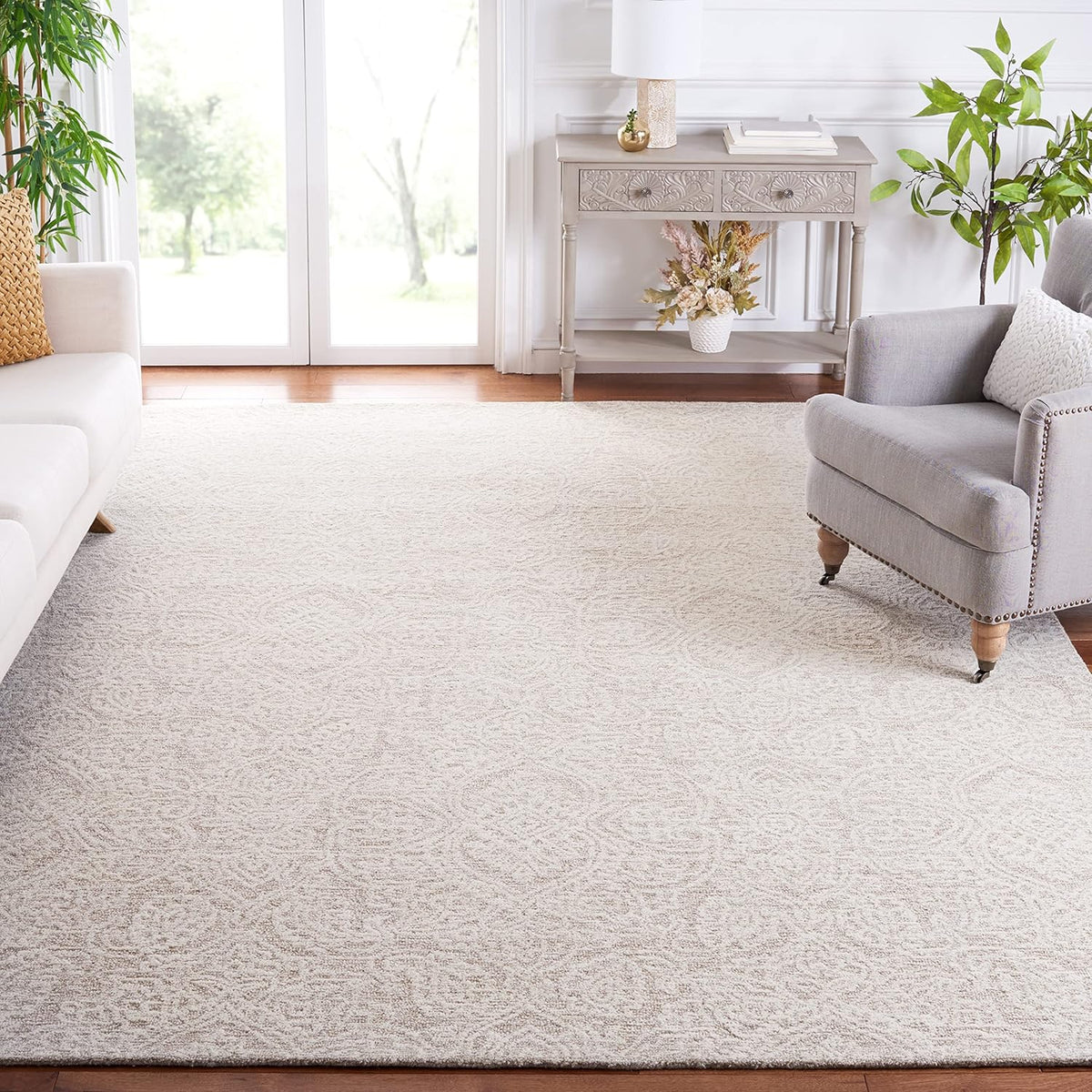 SAFAVIEH Area Rug 9x12 - Metro Collection - Large - Natural & Ivory, Handmade Wool, Ideal for Living Room, Bedroom, Dining Space (MET998A)
