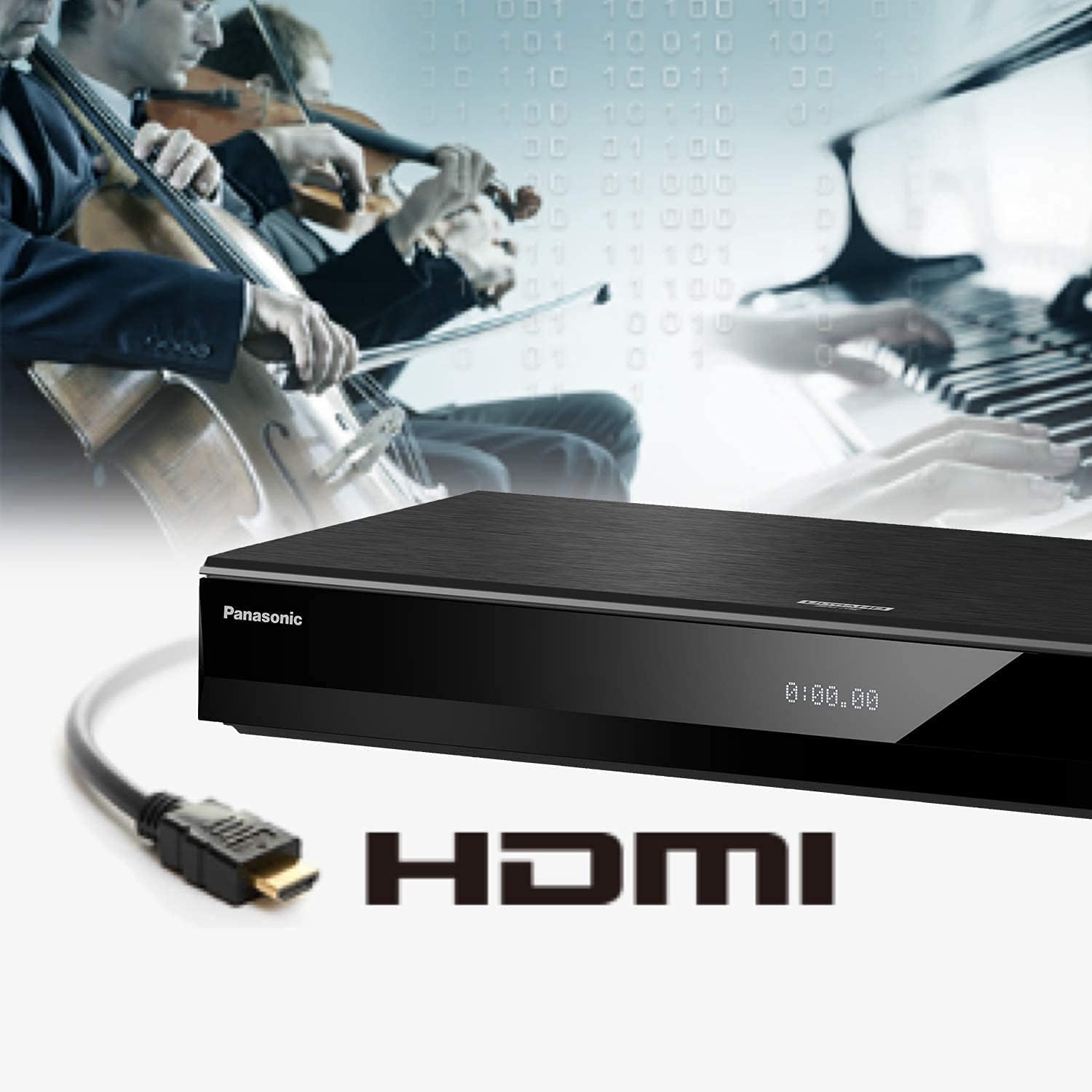 Panasonic Streaming Blu Ray DVD Player, 4K Blu Ray Player with Dolby Vision and HDR10+ Ultra HD Premium Video Playback, Hi-Res Audio, Voice Assist - DP-UB820-K (Black)