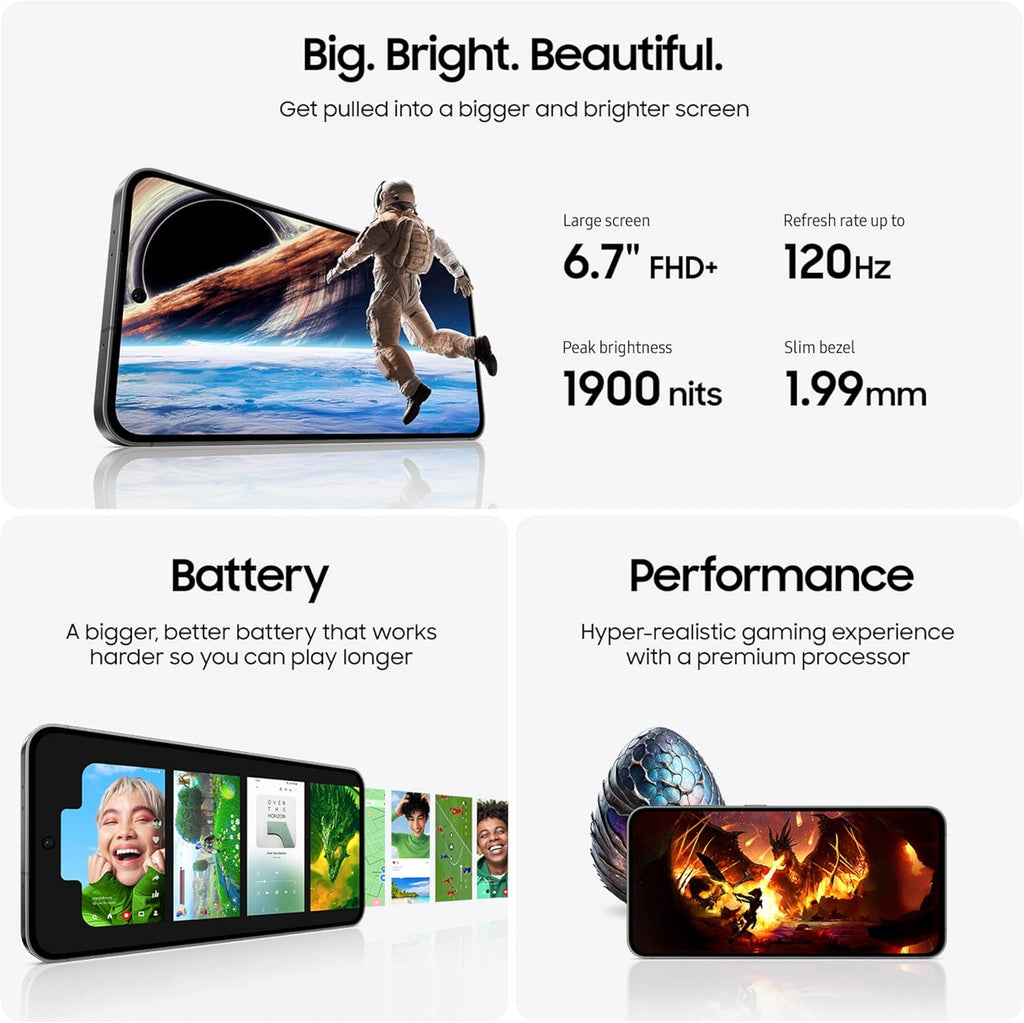 Samsung Galaxy S24 FE AI Phone, 128GB Unlocked Android Smartphone, High-Res 50MP Camera, Long Battery Life, AMOLED Bright Display, US Version, 2024, US 1 Yr Warranty, Graphite
