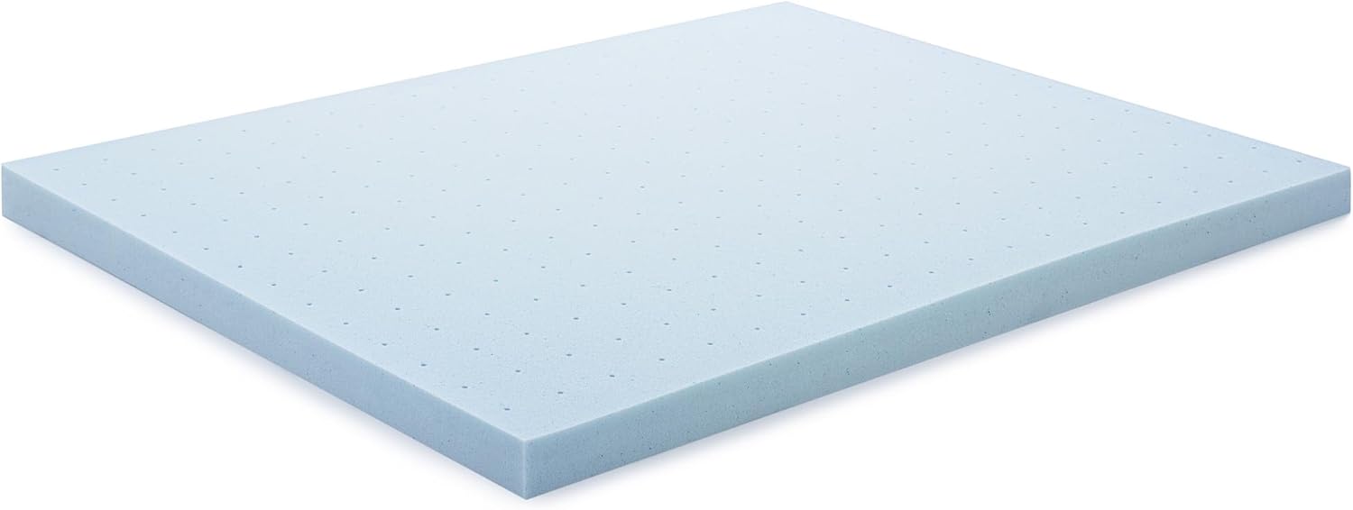 Lucid 4 Inch Memory Foam Mattress Topper, Queen Size – Cooling Gel Bed Topper – Preassure-Relieving Ultra Plush Feel – Ventilated Breathable Design – CertiPur Certified - Dorm Room Essentials