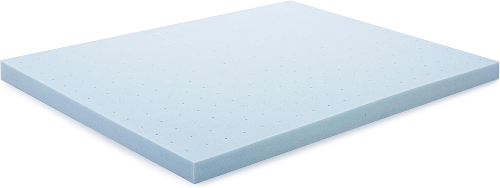 Lucid 4 Inch Memory Foam Mattress Topper, Queen Size – Cooling Gel Bed Topper – Preassure-Relieving Ultra Plush Feel – Ventilated Breathable Design – CertiPur Certified - Dorm Room Essentials