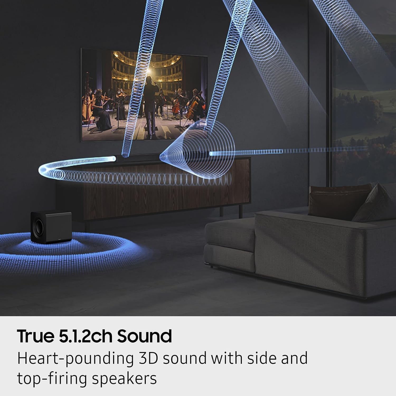 Samsung HW-Q800F 5.1.2ch Q Series Soundbar with Wireless Dolby Atmos, Game Mode Pro & Subwoofer, Q-Symphony, SpaceFit Sound Pro for Home Theater & Gaming