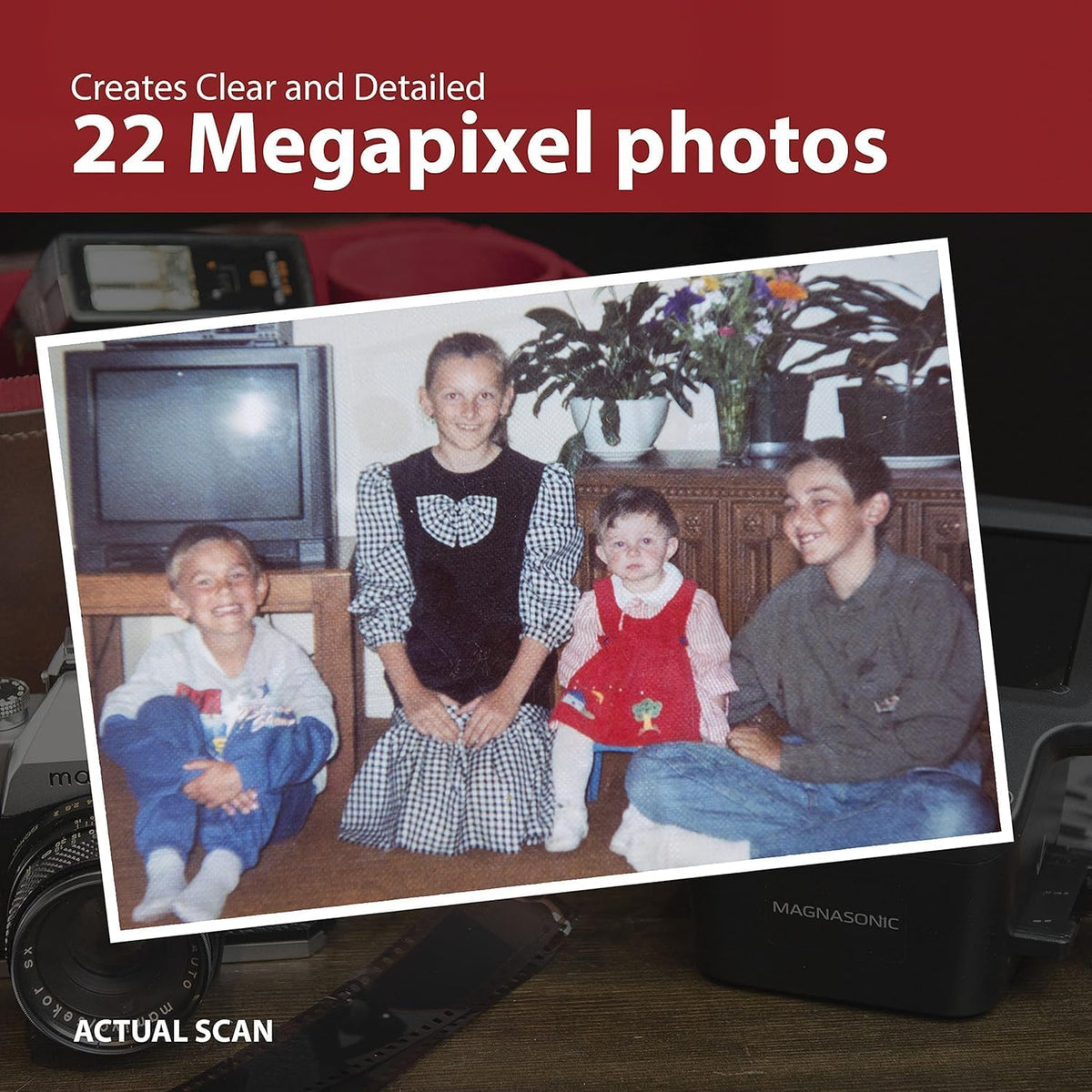 Magnasonic All-in-One 24MP Film Scanner with Large 5" Display & HDMI, Converts 35mm/126/110/Super 8 Film & 135/126/110 Slides into Digital Photos, Built-in Memory (FS71)