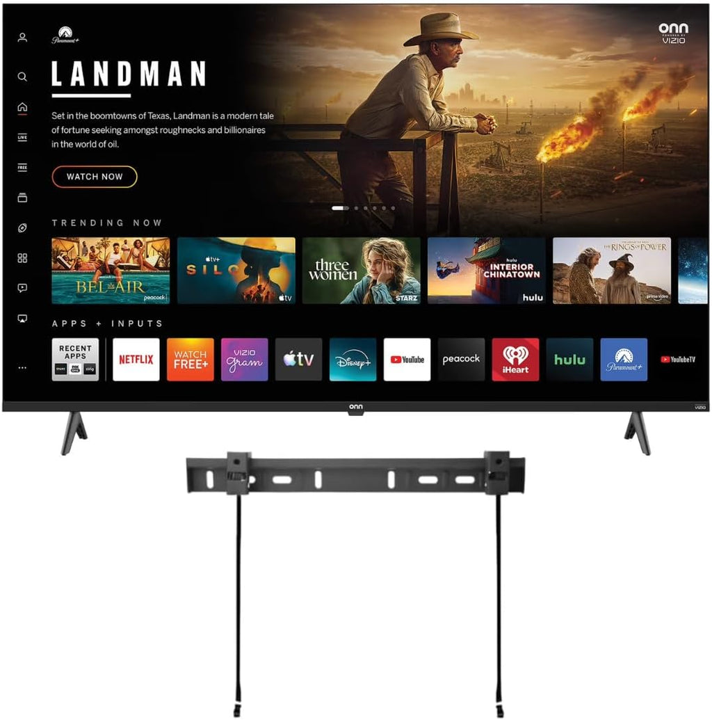 ONN Smart TV 55" Powered by VIZIO Technology Class 4K UHD, Bluetooth, DTS:X and DTS:Virtual X, 60Hz Refresh Rate, Dolby Vision HDR, Smart Home + Free WallMount - 55S4V1 (Renewed)