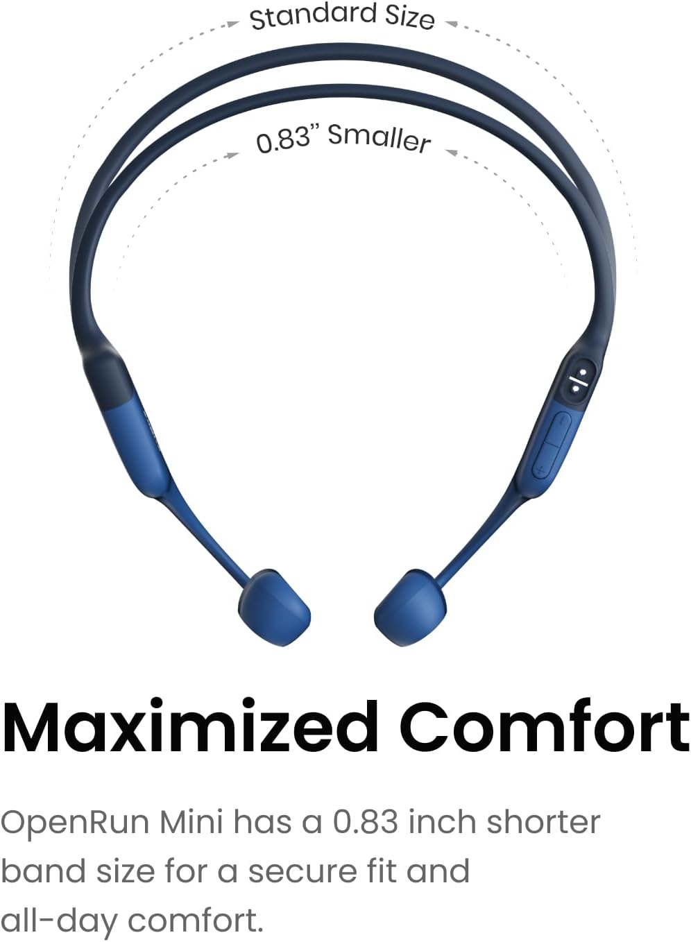 SHOKZ OpenRun Mini (AfterShokz Aeropex Mini) -Bone Conduction Open-Ear Bluetooth Sport Headphones (Renewed)