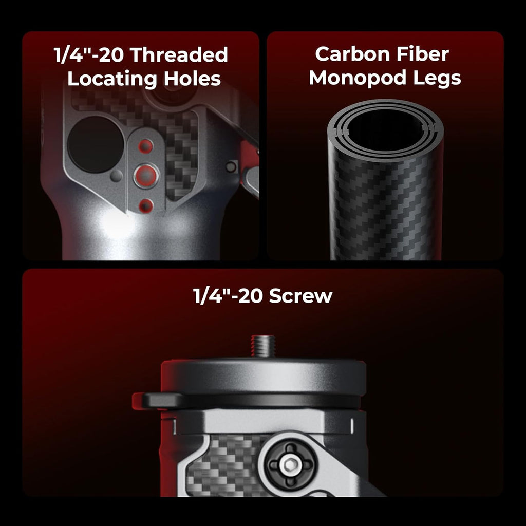 SmallRig 166.5cm / 65.6" Carbon Fiber Monopod for Camera, Compact Camera Monopod with One-Touch Height Adjustment, Max. 5kg Playload Ball Head, Storage Size of 68cm / 26.8", Weighs 1.72kg / 3.8lb
