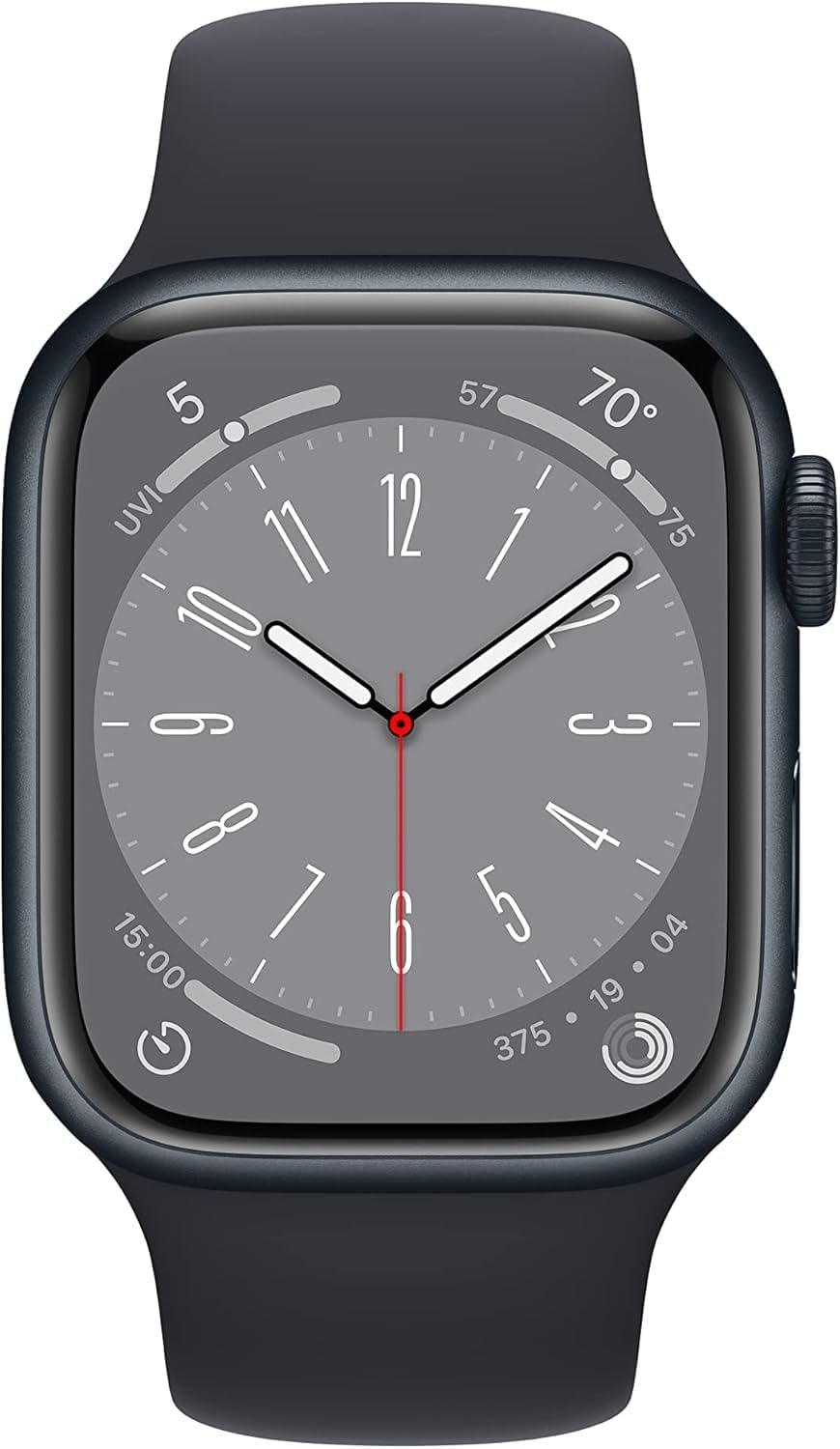 Apple Watch Series 8 GPS, 41mm - Midnight Aluminum Case with Midnight Sport Band, S/M (Renewed)