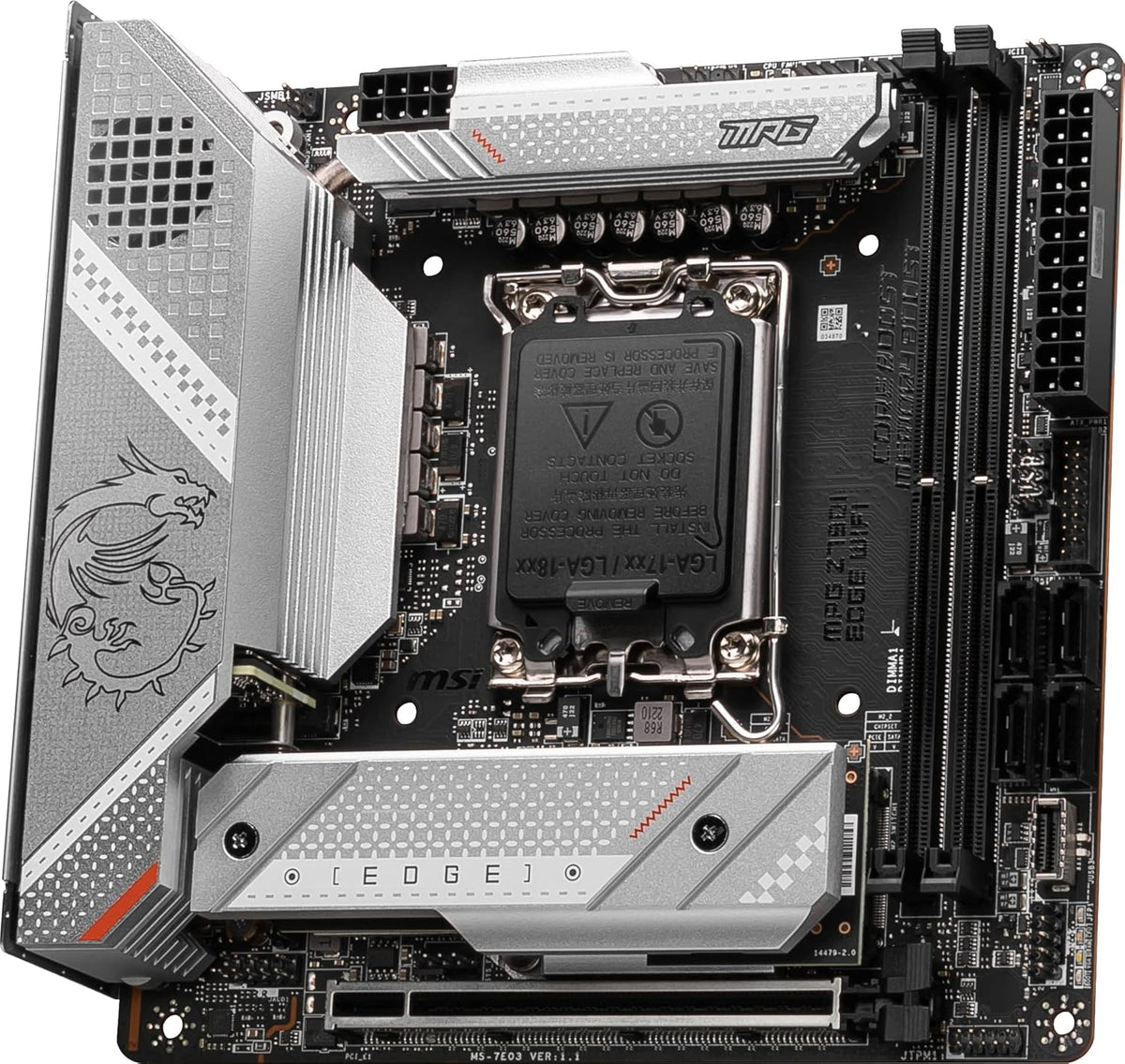 MSI MPG Z790I Edge WiFi Gaming Motherboard (Supports 12th/13th/14th Gen Intel Processors, LGA 1700, DDR5, PCIe 5.0, M.2, 2.5Gbps LAN, USB 3.2 Gen2, Wi-Fi 6E, Bluetooth 5.3, Mini-ITX)