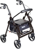 Drive Medical 795BK Duet Folding Transport Wheelchair and Rollator Walker, Black