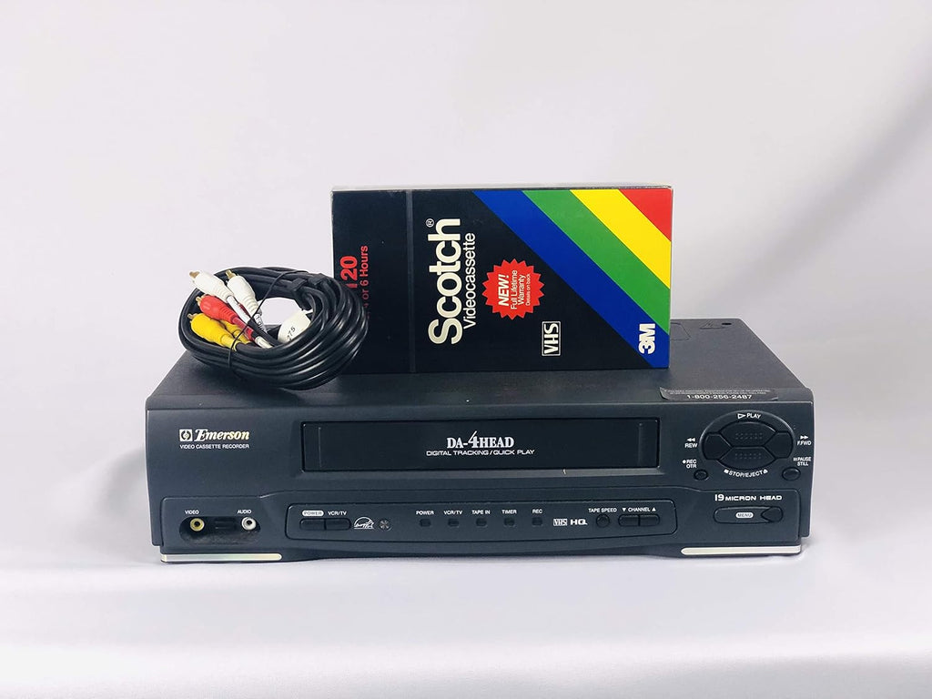 Emerson EWV401B Video Cassette Recorder Player VCR Da-4Head