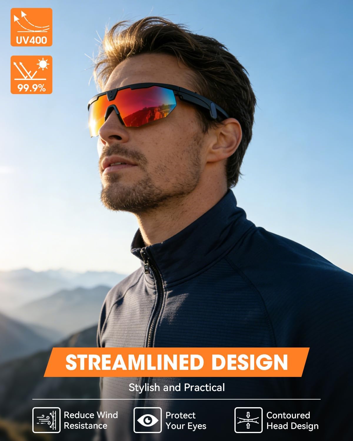 Mingtawn Smart Glasses with 4K HD Anti-Shake Camera & 3D Stereo Speakers | Polarized UV400 Sports Sunglasses | Bluetooth AI Glasses for Outdoor Video, Photos & Music | HiFi Audio Action Camera (Black)