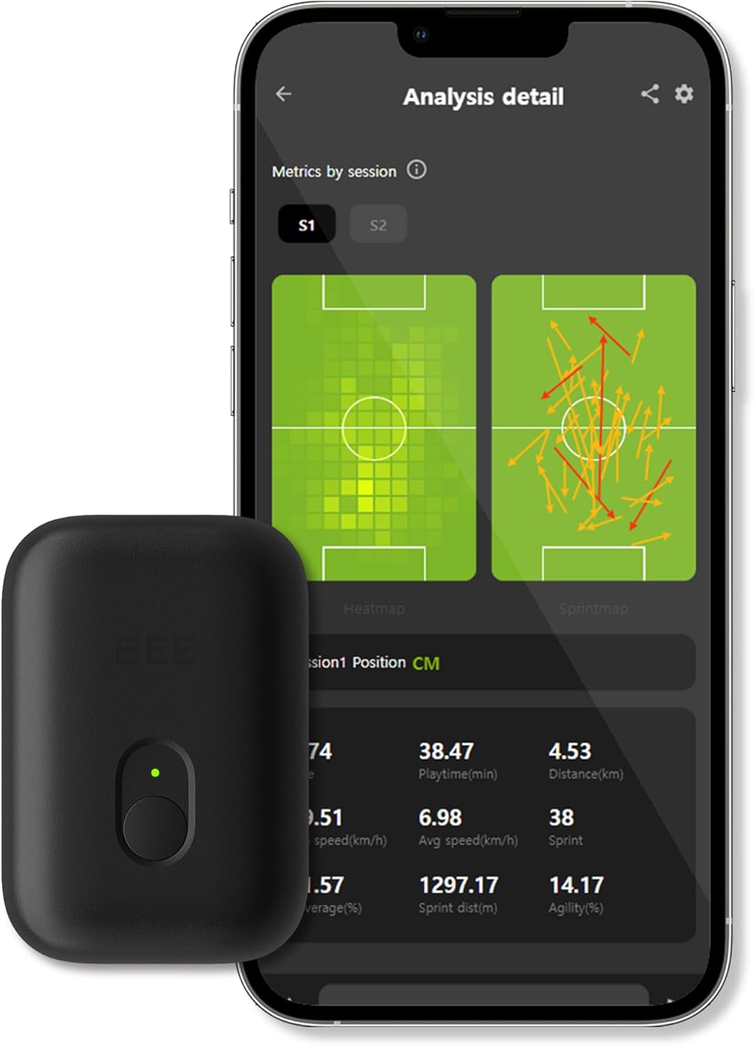 SOCCERBEE-BEE PRO 2 - Sports GPS Tracker & Vest for Outdoor Sports | 30days Trial Included & Subscription Requierd | Soccer Training Equipment | Fitness Tracker (Small)