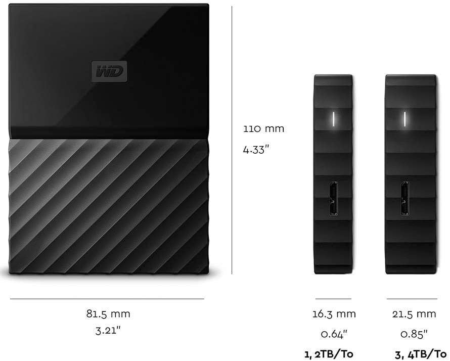 WD 1TB Black My Passport Portable External Hard Drive - USB 3.0 - WDBYNN0010BBK-WESN